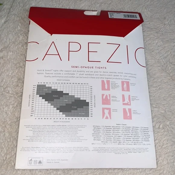NEW Capezio Footed Tights SUN Medium Dance Skate - Picture 3 of 6